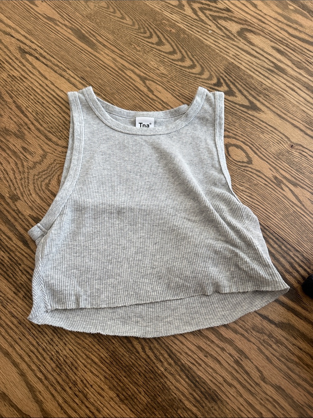 TNA Ribbed Cropped Tank - Heather Gray